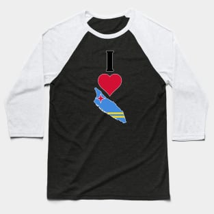 I Love Aruba Vertical I Heart Aruba Country Flag Map Baseball T-Shirt